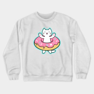 Cat and Donut Crewneck Sweatshirt